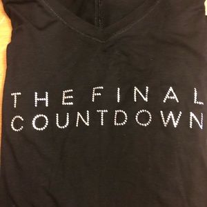 Maternity top in black and silver bling letter